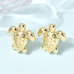 Ohrstecker aus Messing mit Schildkrötenmotiv&nbsp;EJEW-D352-04G