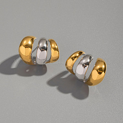 Двухцветные тройные серьги-гвоздики из нержавеющей стали 304&nbsp;UN2842