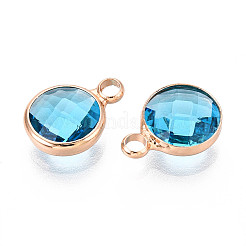 Латунь стекло подвески золотой тон&nbsp;GLAA-ZX008-24B-G