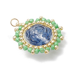 Подвески-цветы из стеклянных бусинок&nbsp;PALLOY-MZ00859