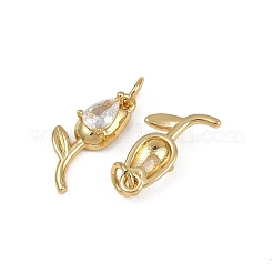 Pendentifs avec zircon cubiques à micro-pavés en laiton&nbsp;KK-Z120-06G-04