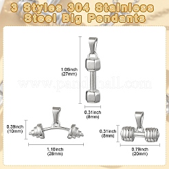 6 шт. 3 стиля подвески из нержавеющей стали 304&nbsp;STAS-CJ0002-50
