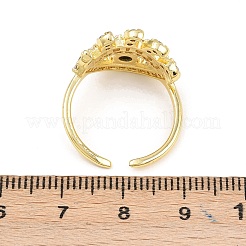 Манжеты из латуни с микро паве кубический цирконий для женщин&nbsp;RJEW-Z113-44G