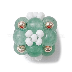 Натуральный розовый кварц/сердолик/зеленый авантюрин/аметист/черный оникс и стеклянные бусины-кластеры&nbsp;PALLOY-MZ00591