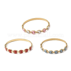 Brazaletes con bisagras de acero inoxidable 304 esmaltados&nbsp;BJEW-B168-01G