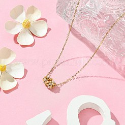 Плетеные ожерелья с подвеской в виде колонны из стеклянных бусин&nbsp;NJEW-MZ00037-01