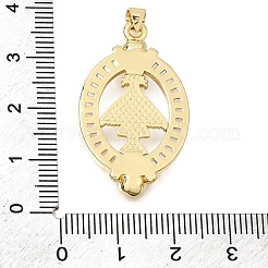 Colgantes religiosos de latón con micropavé de circonitas cúbicas transparentes&nbsp;CU-CBAE7DF-10G-01