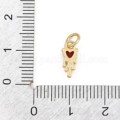Valentinstag-Anhänger aus Messing mit Mikropavé-Fassung und roten Zirkonia&nbsp;KK-E798-10C-G