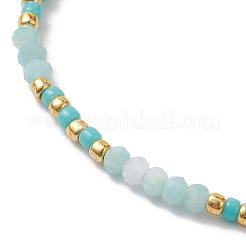Armband aus geflochtenen Perlen aus natürlichem Amazonit und Glas im Bohème-Stil&nbsp;BJEW-JB10136-02