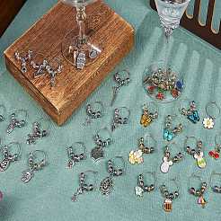 15 breloque en forme d'outil en alliage pour verre à vin&nbsp;HJEW-SW00127-04