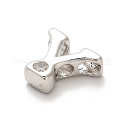 Abalorios de latón cubic zirconia chapado en rack&nbsp;KK-L210-008P-Y