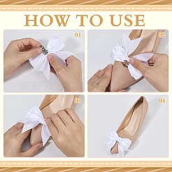 12 шт. полиэстеровые пряжки для обуви с бантом&nbsp;HJEW-HY00142