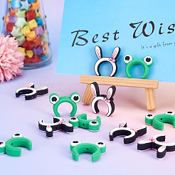 12 шт. 2 стильных силиконовых бусин в виде ушек кролика и лягушки&nbsp;SIL-TA0001-91