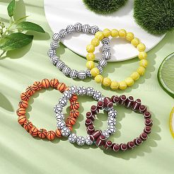 Ensemble de bracelets extensibles en perles acryliques pour hommes&nbsp;BJEW-JB10657-02
