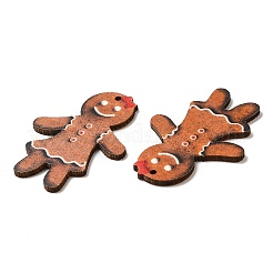 Большие подвески из дерева с односторонним принтом&nbsp;WOOD-D025-04