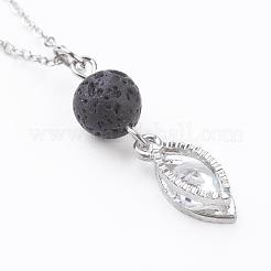Charms in lega con collane a pendente in zirconi cubici&nbsp;NJEW-JN01978