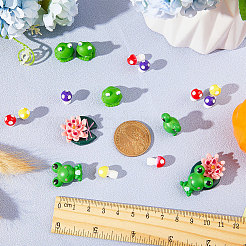 66 шт. 6 стиля смоляных украшений в виде лягушки&nbsp;DJEW-GF0001-61