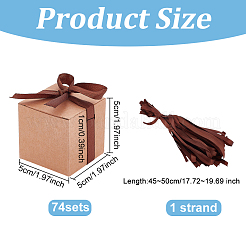 Квадратная складная картонная бумажная подарочная коробка для конфет&nbsp;LS-CON-WH0094-14A