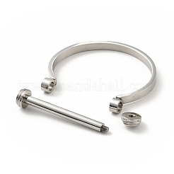 Браслет из нержавеющей стали 304 с D-образной планкой и винтами&nbsp;BJEW-G636-04A-P