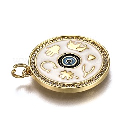 Латунные микропаве прозрачные подвески с фианитом&nbsp;ZIRC-B0003-09G