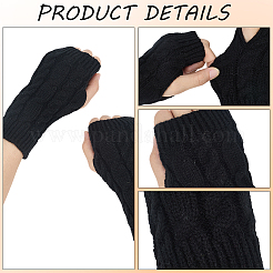 1 пара нейлоновых теплых перчаток без пальцев&nbsp;AJEW-CY0002-22A