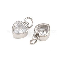 Breloques en laiton micro pavé de zircone cubique transparente pour la saint-valentin&nbsp;KK-H292-52A-P
