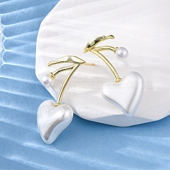 Серьги-гвоздики из вишневой латуни&nbsp;EJEW-V017-01B-G