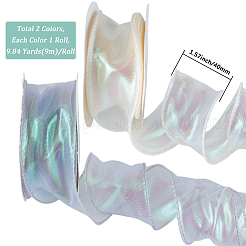 2 rotolo di nastro di organza in poliestere a 2 colori&nbsp;PAAG-CY0001-02