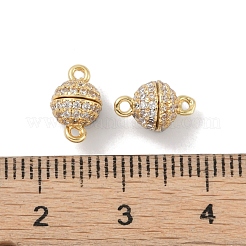 Rack-plattierte Messing-Mikropavé-Zirkonia-Magnetverschlüsse mit Schlaufen&nbsp;LS-KK-A224-11G