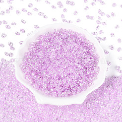 Прозрачные цвета блеск стеклянный бисер&nbsp;SEED-N008-09J