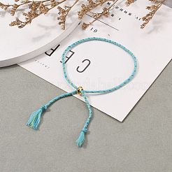 Fabrication de bracelets coulissants en cordons de coton tressés réglables&nbsp;BJEW-JB05743-04