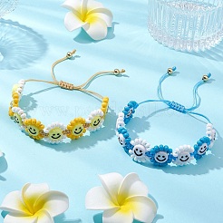 2 bracciale di perline di vetro intrecciate&nbsp;BJEW-MZ00115