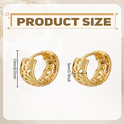 1 пара латунных серег-колец для женщин&nbsp;EJEW-LP0012-03G