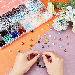 960 шт. 32 вида стеклянных бусин с эффектом кракле&nbsp;GLAA-PH0002-94