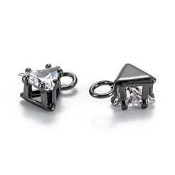 Breloques en laiton zircon cubique clair&nbsp;ZIRC-G170-14