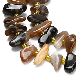 Нити из натуральных черных африканских опаловых бусин&nbsp;G-Z124-B01-01