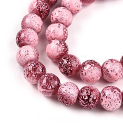 Прозрачная выпечка окрашенные стеклянные бусины нити&nbsp;DGLA-N009-8mm-03