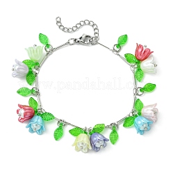 Catene a maglie in ottone bracciali con ciondoli&nbsp;BJEW-JB11524-02