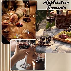 10 pièces 10 styles de breloques en verre à vin&nbsp;AJEW-SW00024-03