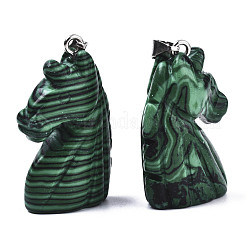 Резные подвески из синтетического малахита&nbsp;G-N0327-002H