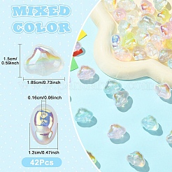 42шт 7 цвета прозрачные акриловые бусины&nbsp;MACR-YW0004-68