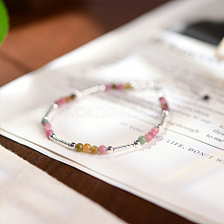 Браслеты из натуральных разноцветных турмалиновых бусин&nbsp;KA3160