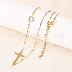 Colliers à maillons croisés en acier inoxydable 304 pour les personnes à caractère religieux&nbsp;NJEW-H093-03G