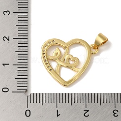 Ciondoli in ottone con placcatura a cremagliera con micro pavé di zirconi chiari&nbsp;KK-P267-05B-G