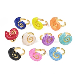 Латунные эмалевые регулируемые манжеты для женщин&nbsp;RJEW-G357-01I