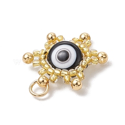 Подвески из стеклянных бусин в виде солнца с отпугивателем сглаза PALLOY-MZ00632