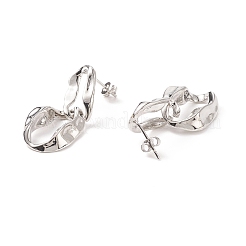 Rackplattierung Messing verdrehte ovale Ohrstecker für Damen&nbsp;EJEW-C029-05P