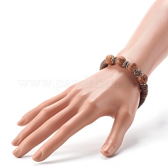 Бусины из натурального кокосового дерева стрейч браслеты&nbsp;BJEW-JB06643