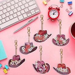 Kit de peinture diamant avec pendentif de décoration de chapeau de fleur&nbsp;PW-WG43605-01