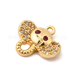 Breloques en laiton avec zircone cubique de micro pave&nbsp;KK-C117-03B-G